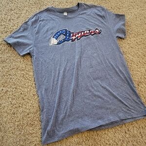 Columbus Clippers Shirt Mens Large Blue MiLB Baseball Distressed Graphic Tee